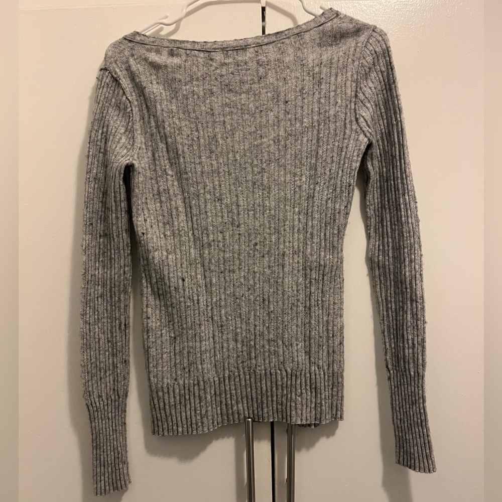 Mossimo Supply Co. SzM Marled Gray Y2K Long Sleeve Rabbit Hair, Wool Blend Top - Picture 3 of 10